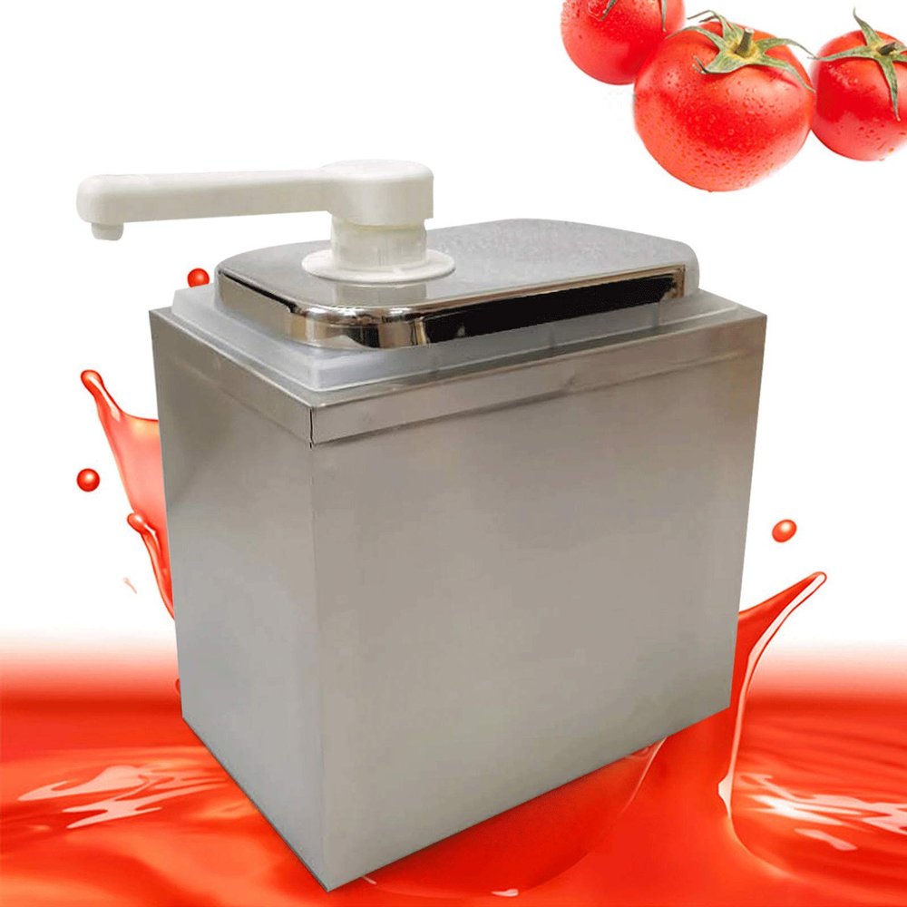 1L Soy Sauce Dispenser Pump Stainless Steel Condiment Pump Dispenser, Coffee Syrup Dispenser Pump Ketchup Dispenser Pump for Salad Jam Seasoning Sauce (Single Head)