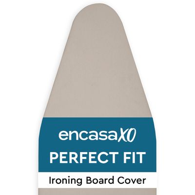 Encasa XO Ironing Board Cover and Pad 54"x18" - 4mm Felt X-Large Iron Board Cover with Padding - Heat Resistant, Stain-Safe Dye, Non Slip Elastic Bungee Cord Tightening Iron Table Cover Beige