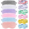 12 Pieces Sleepover Slumber Party Favors for Girls, Spa Party Supplies, Plush Eye Mask Sleep Eyeshade and Bow Headbands for Girls Women view 1