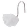 Amogeeli 4pcs Stainless Steel Shower Curtain Hooks with Raw Natural Rock Crystal, Decorative Crystal Stone Shower Curtain Hangers Set for Bathroom Bedroom view 1