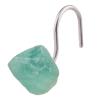 Amogeeli 4pcs Stainless Steel Shower Curtain Hooks with Raw Natural Green Fluorite, Decorative Crystal Stone Shower Curtain Hangers Set for Bathroom Bedroom view 1