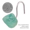 Amogeeli 4pcs Stainless Steel Shower Curtain Hooks with Raw Natural Green Fluorite, Decorative Crystal Stone Shower Curtain Hangers Set for Bathroom Bedroom view 2