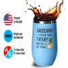 Gardening Blue Edition Wine Tumbler 12oz - Gardening Therapy - Gardeners Vegetables Plant Lover Flower Garden Floral Theme Hortuculturist Yard Worker Landscaper Succulent view 4