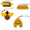 10 Pcs Beehive Ornaments Wood Bumble Bee Cutouts for Tree Tray Wreath Christmas Festival, Bee Kind Sign Art Crafts Home Hanging Decor, Bulk view 1