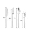 24 Piece Silverware Set For 6, Stainless Steel Silverware Set, Modern Sleek Flatware Set, Include Knife/Fork/Spoon & Long Teaspoon Mirror-Polished Dishwasher Safe Cutler view 2