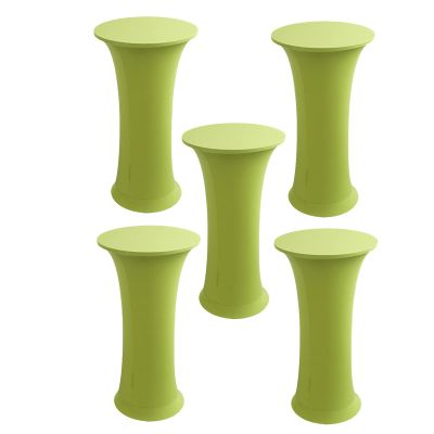 5 Packs Cocktail Spandex Table Cloth, 60cm,80cm Stretchable Elastic Fitted Table Cover, Stretch Round Fit Tablecloth For Weddin, Reception, Event, Party Decoratio ( Color : Fruit green , Size : 60cm )