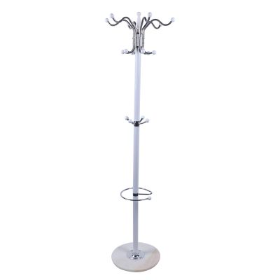 MEDEIYIBI Modern Floor Standing Coat Rack with 16 Hooks Metal Hat Bag Hanger Stand with Mar-ble Base Tree Shape Clothes Organizer Holder for Entryway Hallway Bedroom Hall 15x 67in (White)