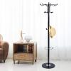 MEDEIYIBI Modern Floor Standing Coat Rack with 16 Hooks Metal Hat Bag Hanger Stand with Mar-ble Base Tree Shape Clothes Organizer Holder for Entryway Hallway Bedroom Hall 15x 67in (Black) view 3