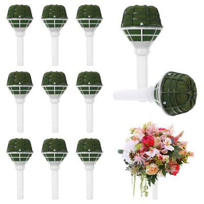 EXCEART Wedding Bouquets for Bride: 12Pcs Bridal Wedding Bouquet Holders with Green Floral Foam, Plastic Flower Bases for Bride Floral Arrangement Decoration