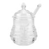 245ml Transparent Beehive?shaped Honey Pot Glass with Dipper Stick , Honey Jar , Suitable for Storing and Dispensing Honey , Honey Container for Storage , Honey Jar , 245ml Transparent Beehive?shaped view 1