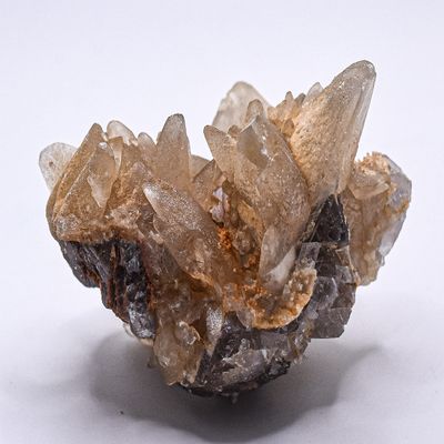150g 2.9" Golden Orange Calcite Points w/Fluorite Cubics Base Rough Cluster Natural Sparkling Gemstone Crystal Mineral Geode Rough Specimen - Baluchistan, Pakistan