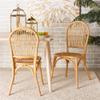 Baxton Studio Wina Modern Bohemian Natural Brown Rattan 2-Piece Dining Chair Set view 2