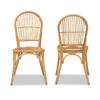 Baxton Studio Wina Modern Bohemian Natural Brown Rattan 2-Piece Dining Chair Set view 4