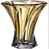 Bohemian Crystal 12.5'' Height Flower Vase 'Mozart'. Amber Color. Decorative Hand-Crafted Flower Jar view 1
