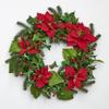 24" Poinsettia Wreath with Berries view 1