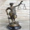 EUROPEAN BRONZE Lawyer Law Student Graduation Gift Lady Blind Justice Bronze Marble Statue Art view 1