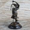 EUROPEAN BRONZE Lawyer Law Student Graduation Gift Lady Blind Justice Bronze Marble Statue Art view 2