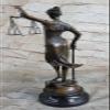 EUROPEAN BRONZE Lawyer Law Student Graduation Gift Lady Blind Justice Bronze Marble Statue Art view 3