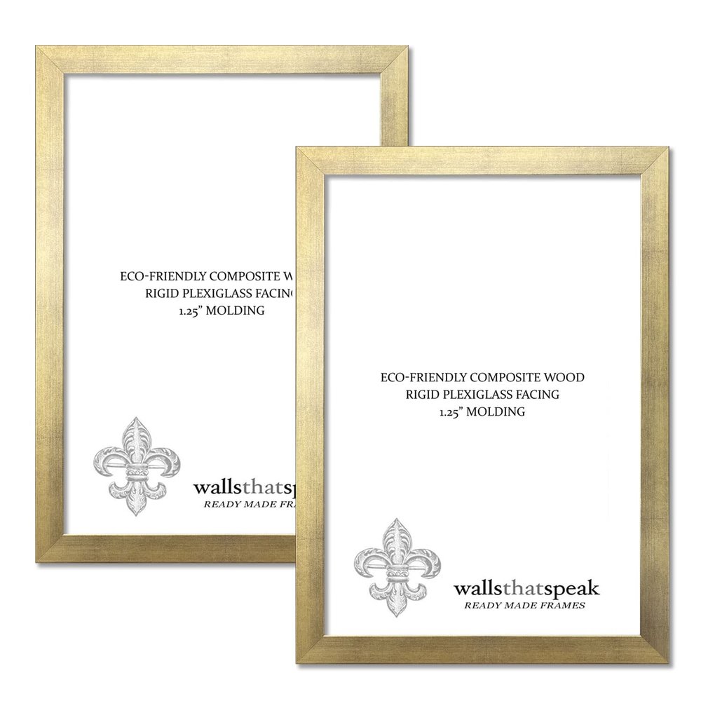 wallsthatspeak 15x21 Gold Picture Frame for Puzzles Posters Photos or Artwork (2-Pack)