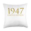 79th Birthday Man Woman 79 Years 1947 Decorative Gift Funny Throw Pillow view 1
