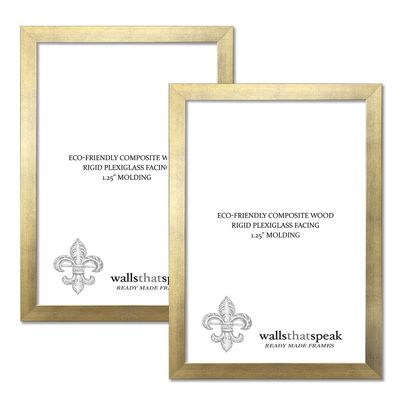 wallsthatspeak 19x29 Gold Picture Frame for Puzzles Posters Photos or Artwork (2-Pack)