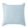 HiEnd Accents Luna Washed Linen Tailored Euro Sham, 27x27 inch, Light Blue Solid Color, Romantic Shabby Chic Farmhouse Traditional Style Luxury Bedding view 1