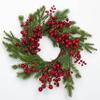 20" Red Berries and Cedar Wreath view 1