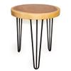 ANDALUCA Natural Wood Slab Round Accent End Table (Saman Wood) view 4