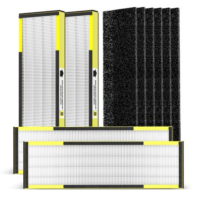 Nisreen AC4825 HEPA Filter B Replacement Compatible with Germ-Guardian FLT4825 Filter B for Models CDAP4500BCA CDAP4500WCA AC4300BPTCA AC4300WPT AC4900CA AC4825DLX and AP2200CA, 4 HEPA+6Pre-Filter