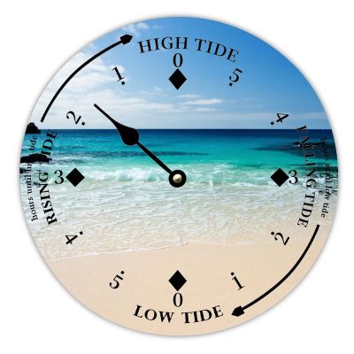 Alioyoit Unisex Analog Tide Clock, Wooden, Non-Ticking, Customizable, 3-Inch Diameter, Ideal for Beach House, Patio, Bedroom, Living Room, Farmhouse, Cottage, Cabin