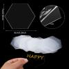 Chunful 120 Pcs Clear Acrylic Place Cards Acrylic Table Number Card Blank Name Plate Seating Chart Sign for Wedding DIY Table Setting Banquet Dinner Party(Hexagonal Style) view 2