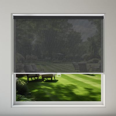 Sulugood Light Filtering Roller Shades for Window 5% Openness Cordless Roller Blinds Solar Shades,UV Protection Fabric,Easy Installation Shades for Home, Hotel, Office,Black.70 W x 56" H