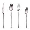 Matte Silverware Set 24 Piece Stainless Steel Flatware Set,Service for 6,Metal Tableware Cutlery Set,Kitchen Dinnerware Utensils Sets for Home and Party,Dishwasher Safe view 1
