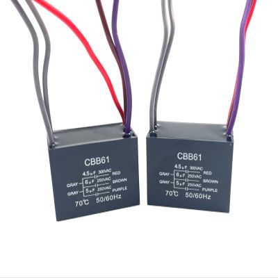 YJZR New 5 Wire Ceiling Fan Capacitor Replacement for New Tech CBB61, 250VAC 50/60 Hz, 4.5uf+6uf+5uf, 2Pcs