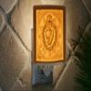 Sacred Heart of Jesus Lithophane Night Light Handmade by The Porcelain Garden, Decorative Wall Plug in Religious Bedroom, Bathroom, Kitchen view 2
