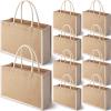 Boao 10 Pcs Small Burlap Jute Tote Bags with Handle Brides Jute Gift Totes Bulk Burlap Welcome Bags for Women Bridesmaid Wedding Bachelorette Party Favors(12.6 x 8.66 x 5.12 Inch) view 1