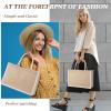 Boao 10 Pcs Small Burlap Jute Tote Bags with Handle Brides Jute Gift Totes Bulk Burlap Welcome Bags for Women Bridesmaid Wedding Bachelorette Party Favors(12.6 x 8.66 x 5.12 Inch) view 2