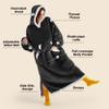 Bedsure Wearable Blanket Hoodie, Long Hooded Blanket Sweatshirt as Birthday Gifts for Women, Cozy Sherpa Hoodie for Adult, Standard, Charcoal view 2