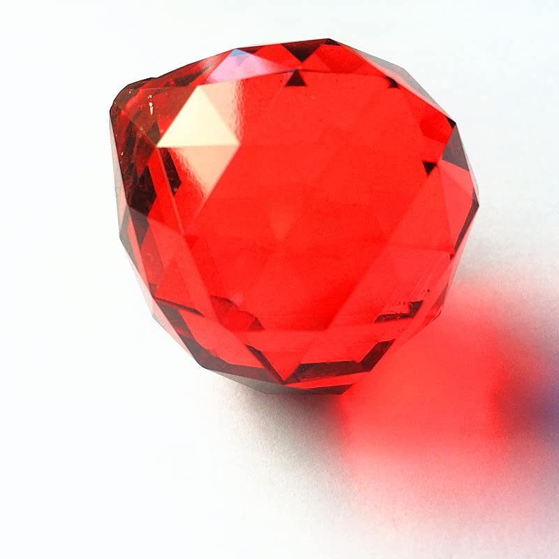 20pcs/lot Red Color 40mm Crystal Prism Faceted Ball Ball For Wedding Party And Event Supplies