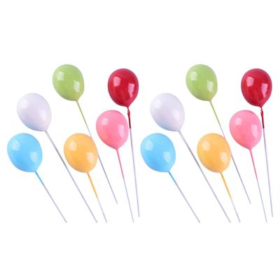 12pcs Balloon Cake Picks Fun Cupcake Toppers for Birthday Celebrations Unique Party Decorations Vibrant Colors Safe Material