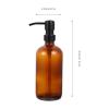1 Set 18- Ounce Amber Glass Pump Bottles Empty Round Bottles Refillable Lotion Liquid Pump Bottles Soap Dispenser for Lotions Liquid Soap 500ml view 3