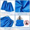 4 Pcs Silver Storage Bags Anti Tarnish 18 x 18 Inch Blue Silverware Bags with 2 Pcs Silver Polishing Cloth Fabric Silverware Protection for Jewelry, Flatware, Tray view 3