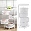 TFCFL Multi-Layer Kitchen Storage Rack,4-Tier Rotating Vegetable Organizer With Lockable Casters,Storage Standing Rack for Bathroom Living Room Bedroom,White (4-Tier) view 1