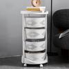 TFCFL Multi-Layer Kitchen Storage Rack,4-Tier Rotating Vegetable Organizer With Lockable Casters,Storage Standing Rack for Bathroom Living Room Bedroom,White (4-Tier) view 2