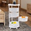 TFCFL Multi-Layer Kitchen Storage Rack,4-Tier Rotating Vegetable Organizer With Lockable Casters,Storage Standing Rack for Bathroom Living Room Bedroom,White (4-Tier) view 3