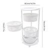 TFCFL Multi-Layer Kitchen Storage Rack,4-Tier Rotating Vegetable Organizer With Lockable Casters,Storage Standing Rack for Bathroom Living Room Bedroom,White (4-Tier) view 4