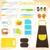 RISICULIS 21 Pieces Toddler Knife, Kids Knife Set Includes Wood Kids Safe Knifes, Plastic Toddler Knifes, Cutting Board, Apron, Chef Hat, Y Peeler, Crinkle Cutter, Cake Scraper view 2