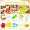 RISICULIS 21 Pieces Toddler Knife, Kids Knife Set Includes Wood Kids Safe Knifes, Plastic Toddler Knifes, Cutting Board, Apron, Chef Hat, Y Peeler, Crinkle Cutter, Cake Scraper view 3