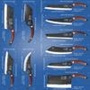 XYJ Professional Kitchen Knife Set with High-Carbon Steel Forged Blades, Chef's Knife, Cleaver, Carving Knife, Nakiri, Full Tang Design, Includes Carrying Bag & Poultry Scissors view 2