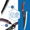 XYJ Professional Kitchen Knife Set with High-Carbon Steel Forged Blades, Chef's Knife, Cleaver, Carving Knife, Nakiri, Full Tang Design, Includes Carrying Bag & Poultry Scissors view 3